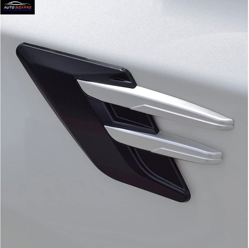 AutoBizarre Car Styling Decorative Black Silver Side Vents Air Flow Duct Sticker - Universal For All Cars - Set of 2 pcs - Image 4