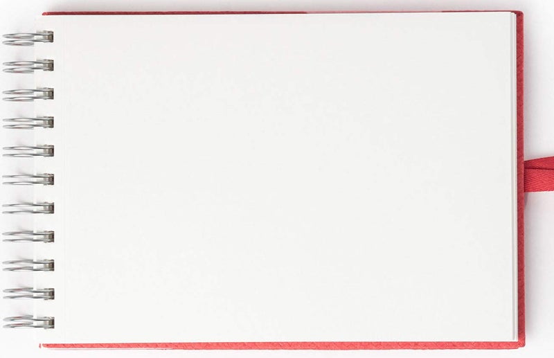 Comma Abaca Wire-O Bound Sketchbook with Ribbon Closure Fine Grain Paper Micro-Perforations for Easy Tear Off- A5 Size,50 Sheets,160gsm,Red - Image 2