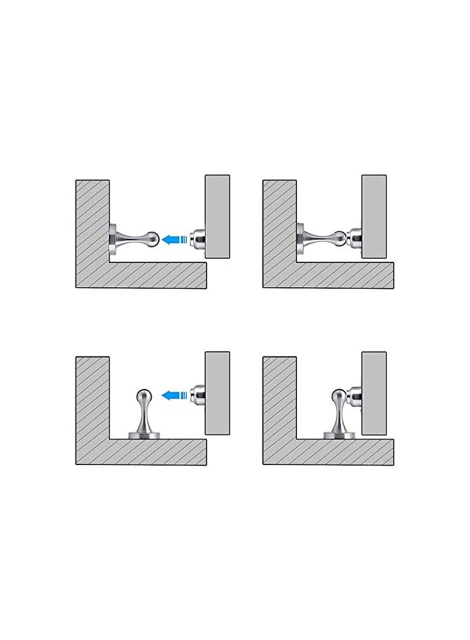 PROMASS Door Stopper Bumper Magnetic Stainless Steel Holder Doorstop For Pvc Metal Wood Board Tile Platic Aluminum Sash Silver - Image 3