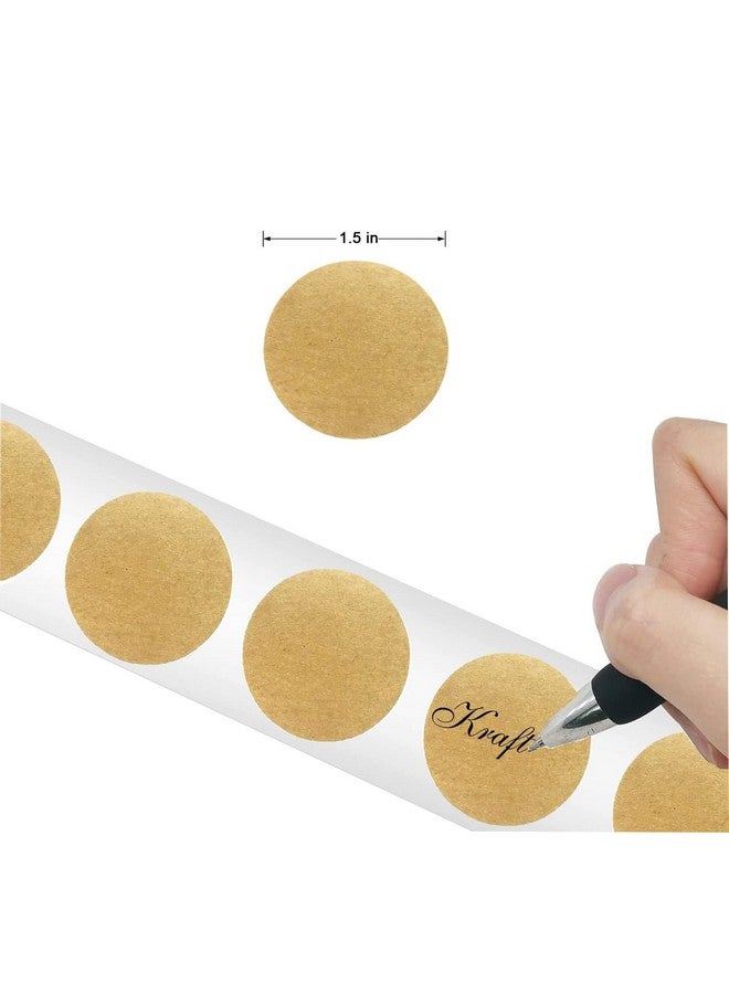 Citihomy 500PCS Kraft Circle Stickers Dot Stickers, 1.5 Inch Round Blank Garage Sale Price Stickers Kraft Coding Tag Labels Brown Natural Envelope Seals for Home Classroom Jam Canning Jar Labels (Brown) - Image 3