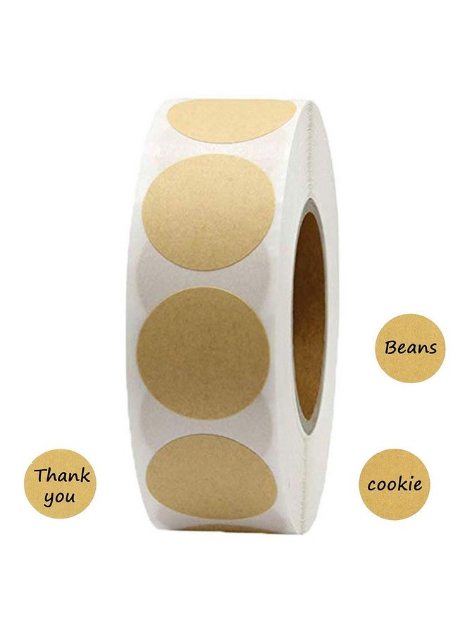 Citihomy 500PCS Kraft Circle Stickers Dot Stickers, 1.5 Inch Round Blank Garage Sale Price Stickers Kraft Coding Tag Labels Brown Natural Envelope Seals for Home Classroom Jam Canning Jar Labels (Brown) - Image 1