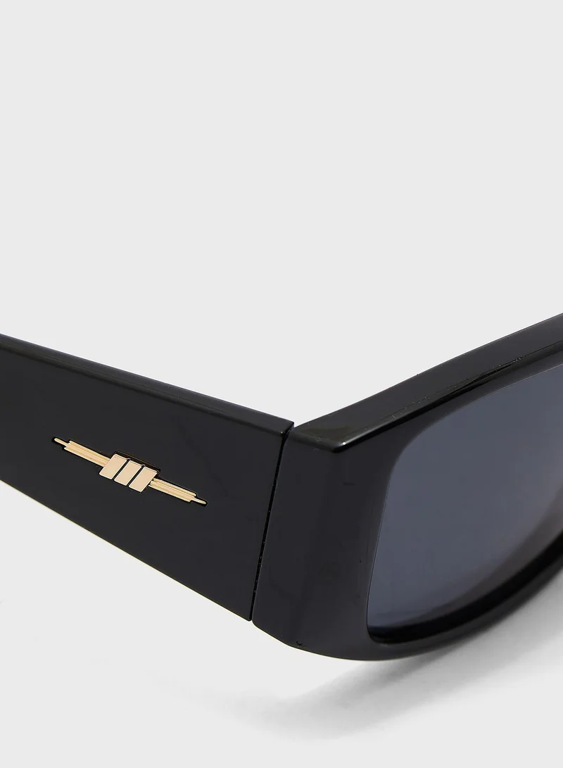 Le Specs Classic Rectangle Sunglasses