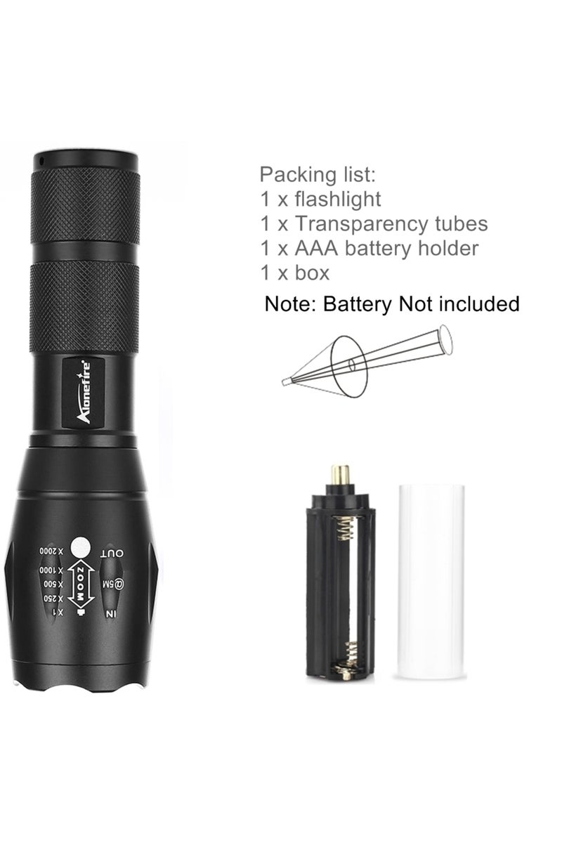 E17-T6-NO-Battery 10W Zoom LED Flashlight High Power Camping Hunting Fishing Work Home Outdoor Hikin