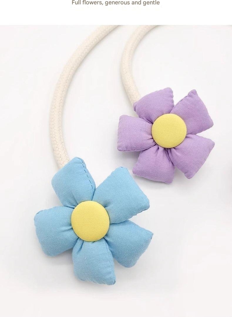 Modern MinimalistCurtain Strap Set With Adjustable Cute Flower Storage Straps And Fixed Decorations(1 Pair)  - Image 3