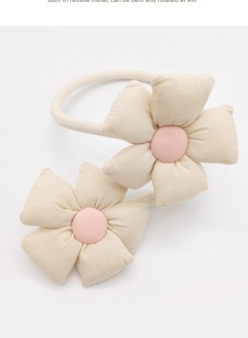 Modern MinimalistCurtain Strap Set With Adjustable Cute Flower Storage Straps And Fixed Decorations(1 Pair)  - Image 4