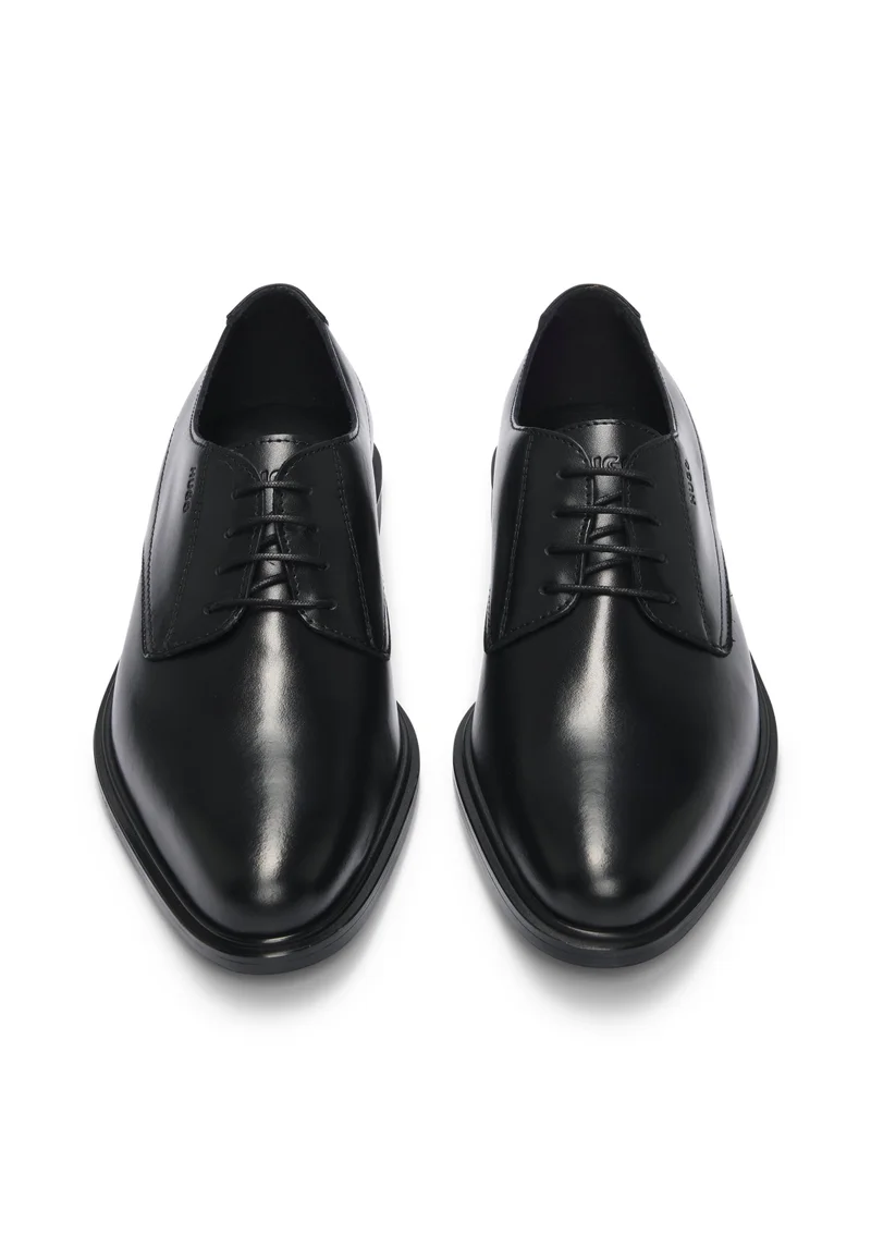 HUGO Derby shoes in nappa leather with embossed logo