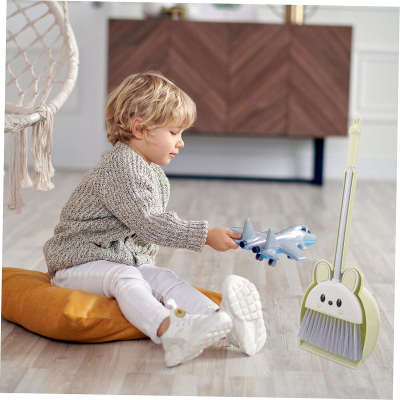 Green Kids Broom and Dustpan Set Lightweight Mini Cleaning Toy for Toddlers Housekeeping Training - Image 5