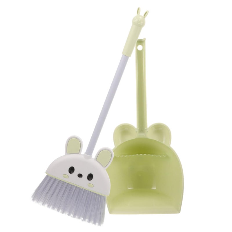 Green Kids Broom and Dustpan Set Lightweight Mini Cleaning Toy for Toddlers Housekeeping Training - Image 2