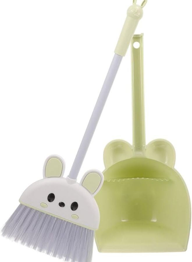 Green Kids Broom and Dustpan Set Lightweight Mini Cleaning Toy for Toddlers Housekeeping Training - Image 1