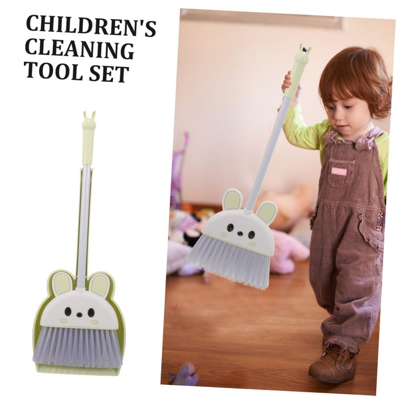 Green Kids Broom and Dustpan Set Lightweight Mini Cleaning Toy for Toddlers Housekeeping Training - Image 4