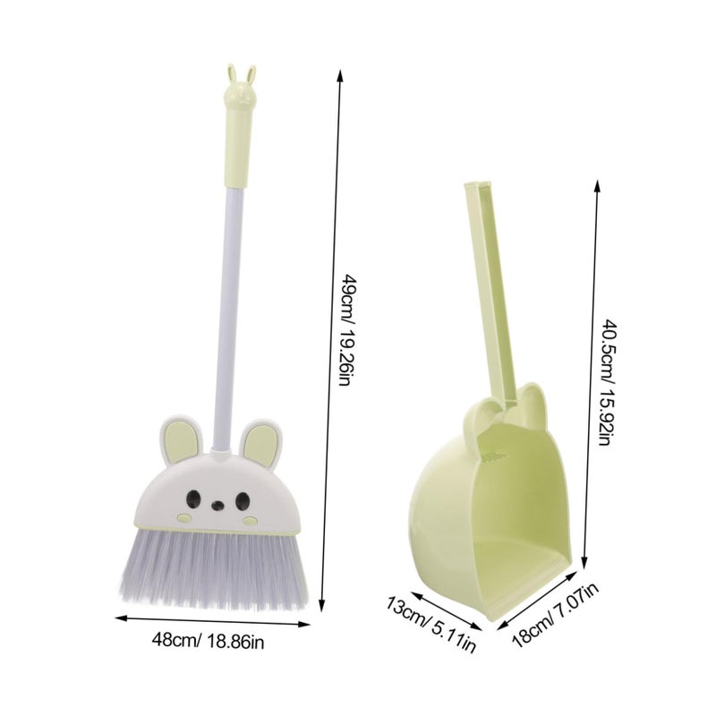 Green Kids Broom and Dustpan Set Lightweight Mini Cleaning Toy for Toddlers Housekeeping Training - Image 3