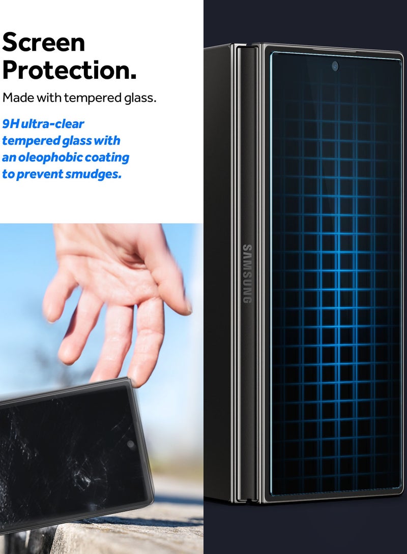 Caseology حماية شاشة زجاجية مقسّاة لجهاز سامسونج جالكسي Z Fold 6 مع صينية تركيب سهلة - [عبوة 2] - Image 5