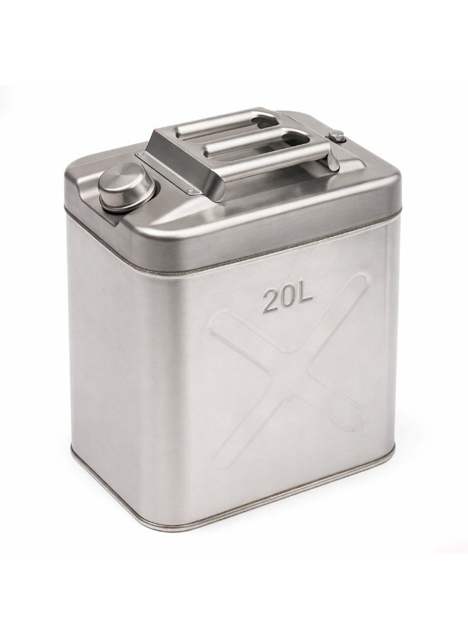 Manful Military Metal Jerry Can 20L Silver For Cars, Jeeps & Other Vehicles - Image 1