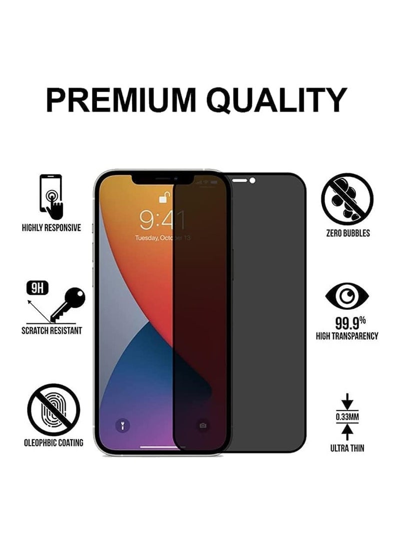 واقي شاشة الخصوصية ELMO3EZZ iPhone 11 Pro Max مضاد للتجسس من الزجاج المقسى 9H صلابة مقاوم للخدش وخالي من الفقاعات وزجاج مضاد للتجسس لهاتف iPhone 11 Pro Ma (أسود) - Image 3