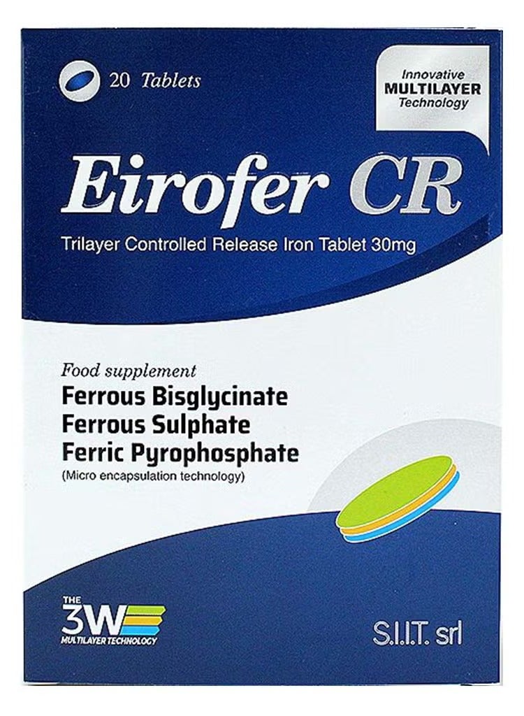 Eirofer CR Controlled Release Iron 30 mg Tablets 20's