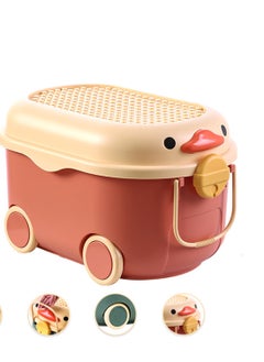 CityRiya-Long Kids Toy Storage Box Children Toy Box Large Storage Bin Rolling Storage Organizer/Basket/Trunk for Kids Clothes Toys Storage Cube Home Chest Toy Storage Organizer Container with Wheels for Kids  - Image 1