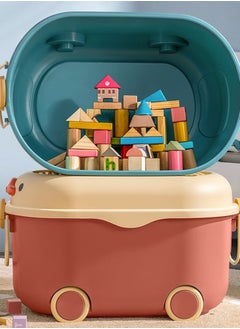 CityRiya-Long Kids Toy Storage Box Children Toy Box Large Storage Bin Rolling Storage Organizer/Basket/Trunk for Kids Clothes Toys Storage Cube Home Chest Toy Storage Organizer Container with Wheels for Kids  - Image 2
