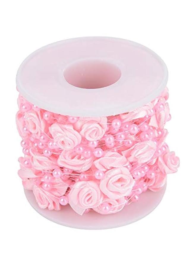 Arabest 33 Feet Pearl Garland,  Rose Beads Garland Chain Plastic Bead Roll Artificial Pearls Strands Chain for Wedding Decoration(Pink) - Image 1
