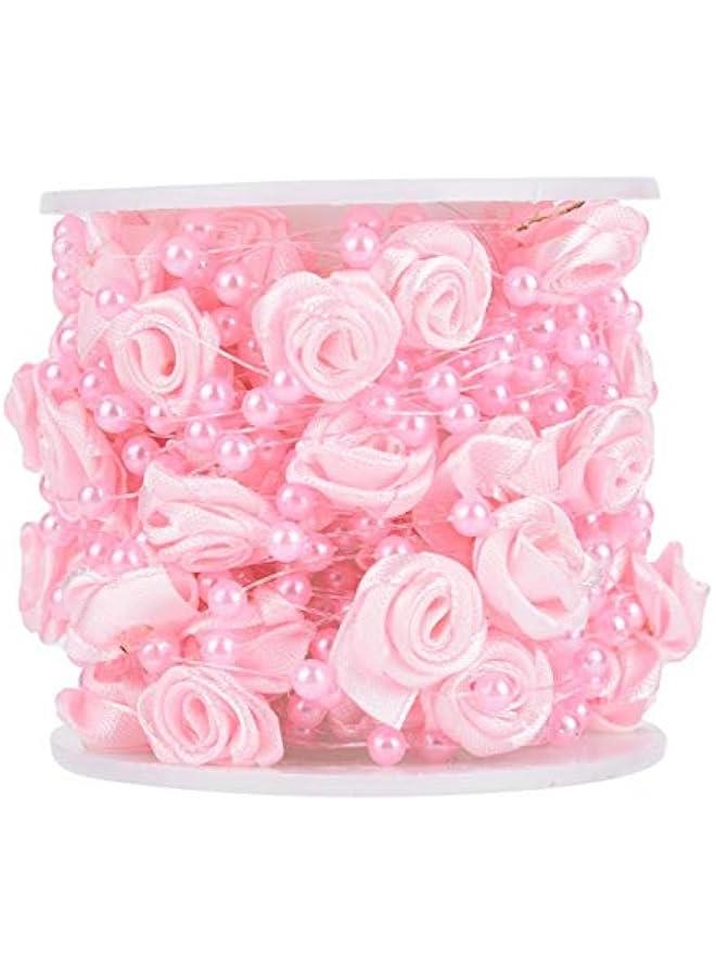 Arabest 33 Feet Pearl Garland,  Rose Beads Garland Chain Plastic Bead Roll Artificial Pearls Strands Chain for Wedding Decoration(Pink) - Image 2