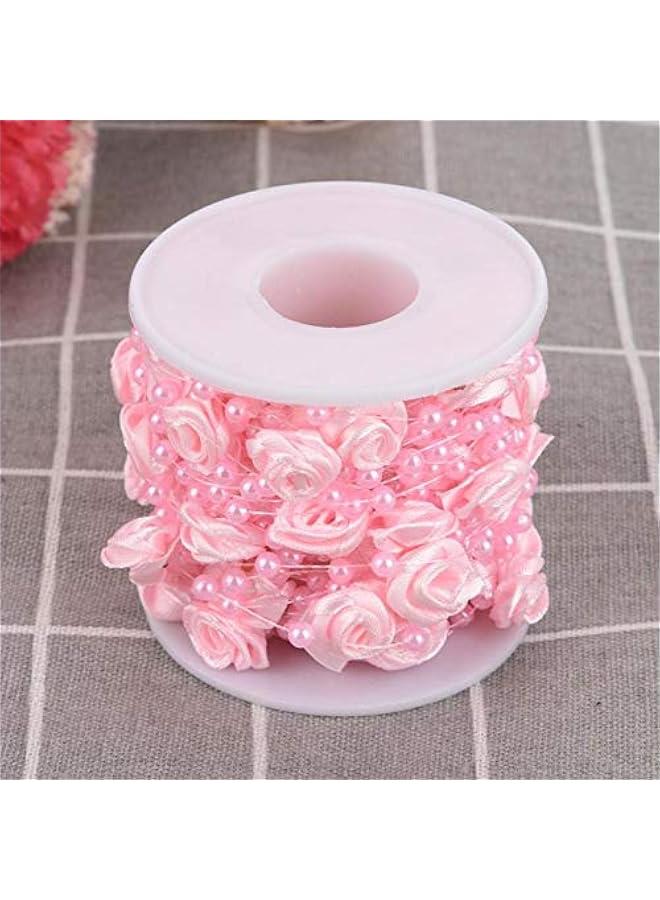 Arabest 33 Feet Pearl Garland,  Rose Beads Garland Chain Plastic Bead Roll Artificial Pearls Strands Chain for Wedding Decoration(Pink) - Image 4