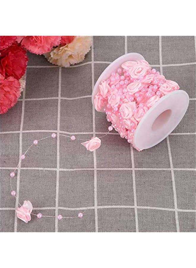 Arabest 33 Feet Pearl Garland,  Rose Beads Garland Chain Plastic Bead Roll Artificial Pearls Strands Chain for Wedding Decoration(Pink) - Image 5