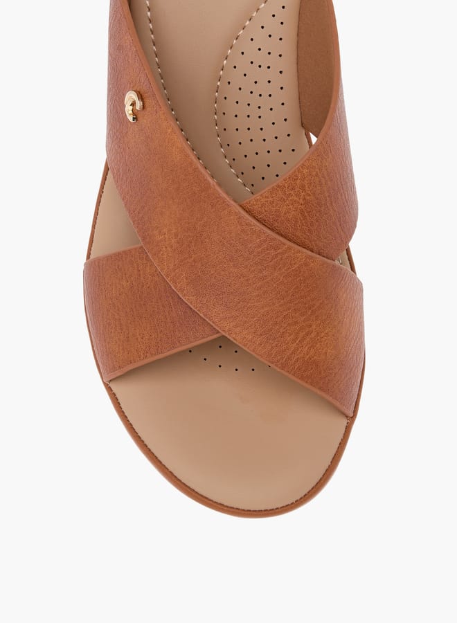 Le Confort Women Cross Strap Slip-On Sandals with Wedge Heels  - Image 4