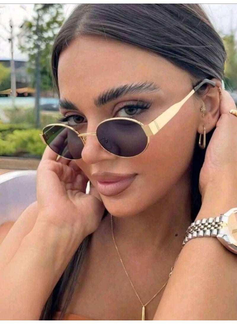 شي إن 2pc Women's Oval Frame Metal - Image 4