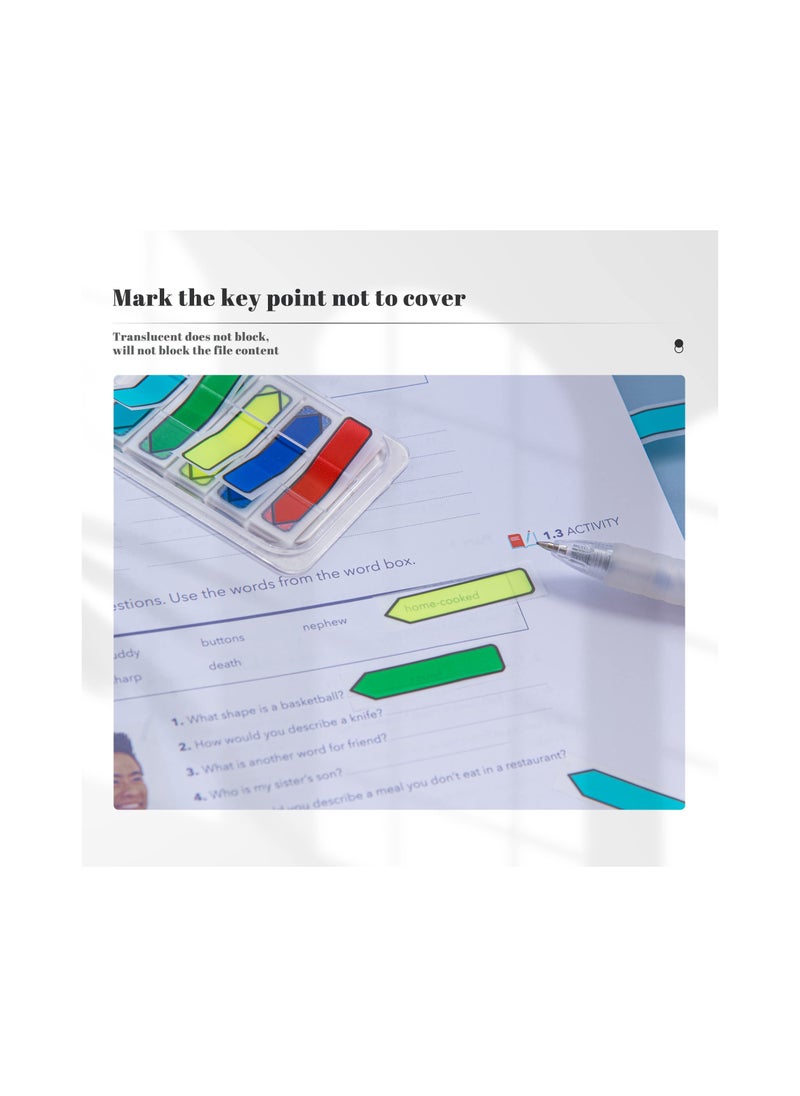 Generic - Colored Sticky Tabs and Transparent Sticky Notes - Fluorescent Index Tab Stickers for Notebooks, Self-Adhesive Arrow Flag Tabs, Pop-up Page Flags (6 Pack) for Easy Organization. - Image 1
