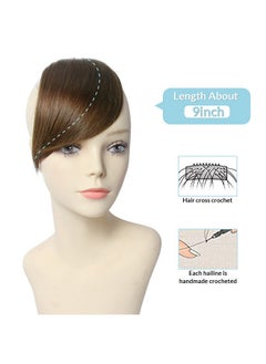 SHINON Thick Side Bangs Clip In Bangs Real Human Hair Bang Fringe Swept Bangs Extensions Clip On Bangs Fashion Natural Look Hairpiece For Girls Light Brown  - Image 3