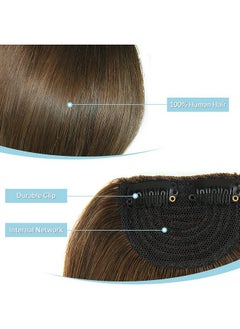 SHINON Thick Side Bangs Clip In Bangs Real Human Hair Bang Fringe Swept Bangs Extensions Clip On Bangs Fashion Natural Look Hairpiece For Girls Light Brown  - Image 4