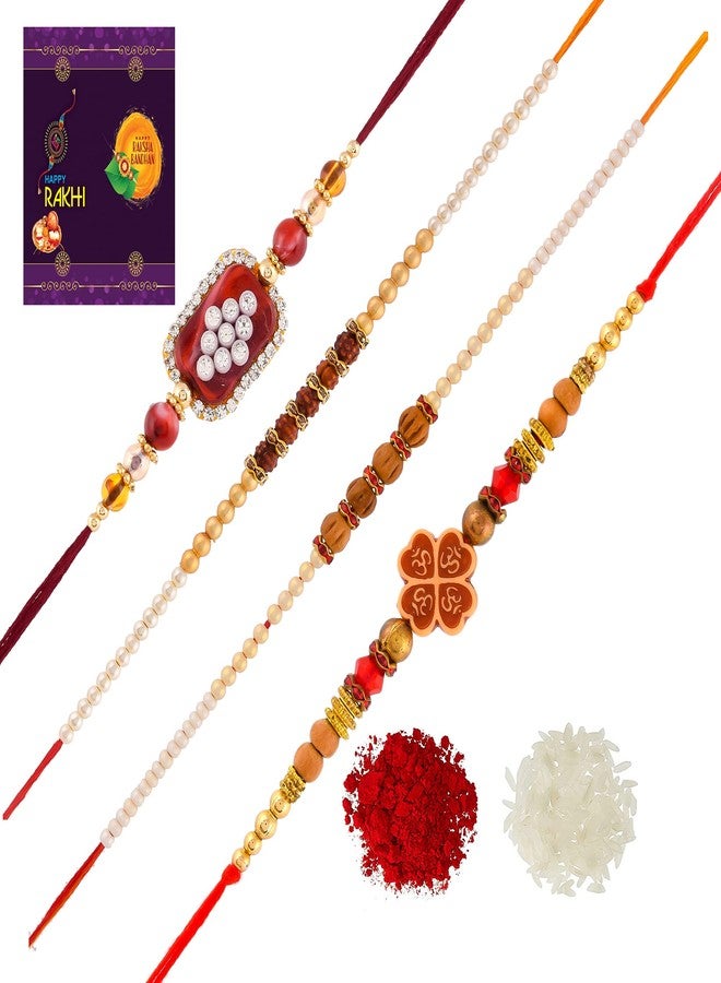 AR Eyewar Multicolor One Designer Rakhi With Three Dora Rakhi Set For Brother Sister (ARR211161)