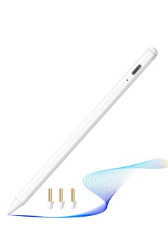 ماركة غير محددة قلم ستايلس لجهاز iPad الجيل التاسع والعاشر، قلم Apple الجيل الثاني، قلم Apple سريع الشحن 2X لجهاز iPad 2018-2023، قلم iPad لجهاز iPad Pro 11/12.9 3/4/5 Gen، iPad Mini 5/6، iPad 6/7/8 , آيباد إير 3/4/5، أبيض  - Image 2