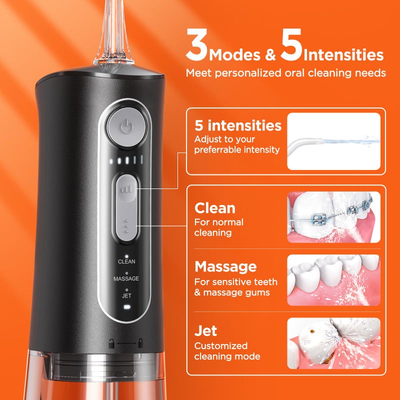 Bitvae Water Dental Flosser Teeth Picks - Cordless Portable Flosser for Teeth, 5 Modes Sonic Electric Toothbrush, Upgraded Water Dental flosser Pick - Image 3