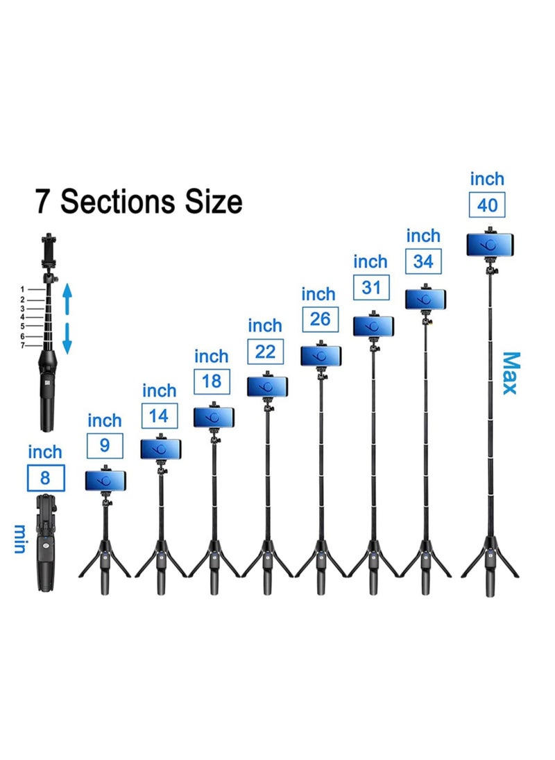 ELTRAZONE - Selfie Stick, 40 inch Extendable Selfie Stick Tripod,Phone Tripod with Wireless Remote Shutter Compatible with iPhone 12 11 pro Xs Max Xr X 8Plus 7, Android, Samsung Galaxy S20 S10,Gopro and More - Image 1