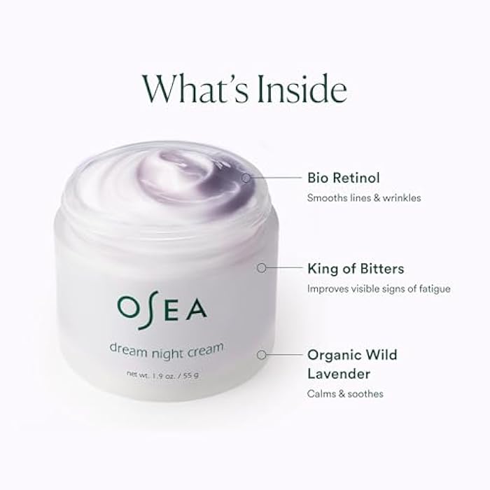 OSEA Dream Night Cream - Anti-Aging Hydrating Face Cream with Algae-Derived Bio Retinol - Plumps, Firms, & Smooths Line and Wrinkles - Image 3