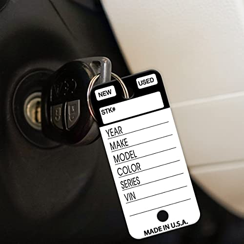 Versa-Tags 250 Tear-Proof Vinyl Poly Car Key Tags with Split Rings Included and Two Markers Heavy-Duty Write-On Design (Black) - Image 3