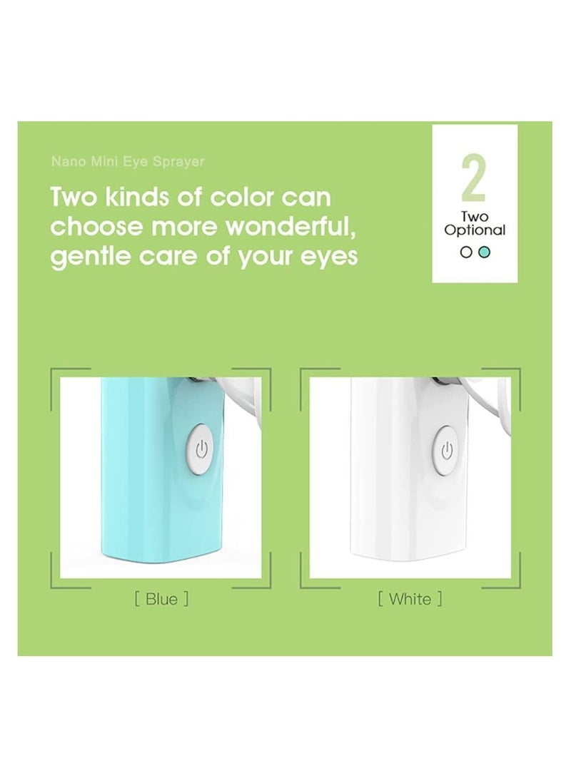 نيبمينينت Nano Facial Mist, Face and Eye Mist 2 in 1, Rechargeable Portable Personal Hydration Device for Care (Blue) - Image 4