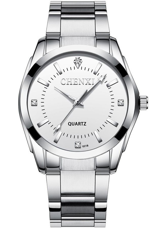 إسكدنيا ساعة يد كلاسيكية للرجال باللون الفضي/الأبيض - Image 1