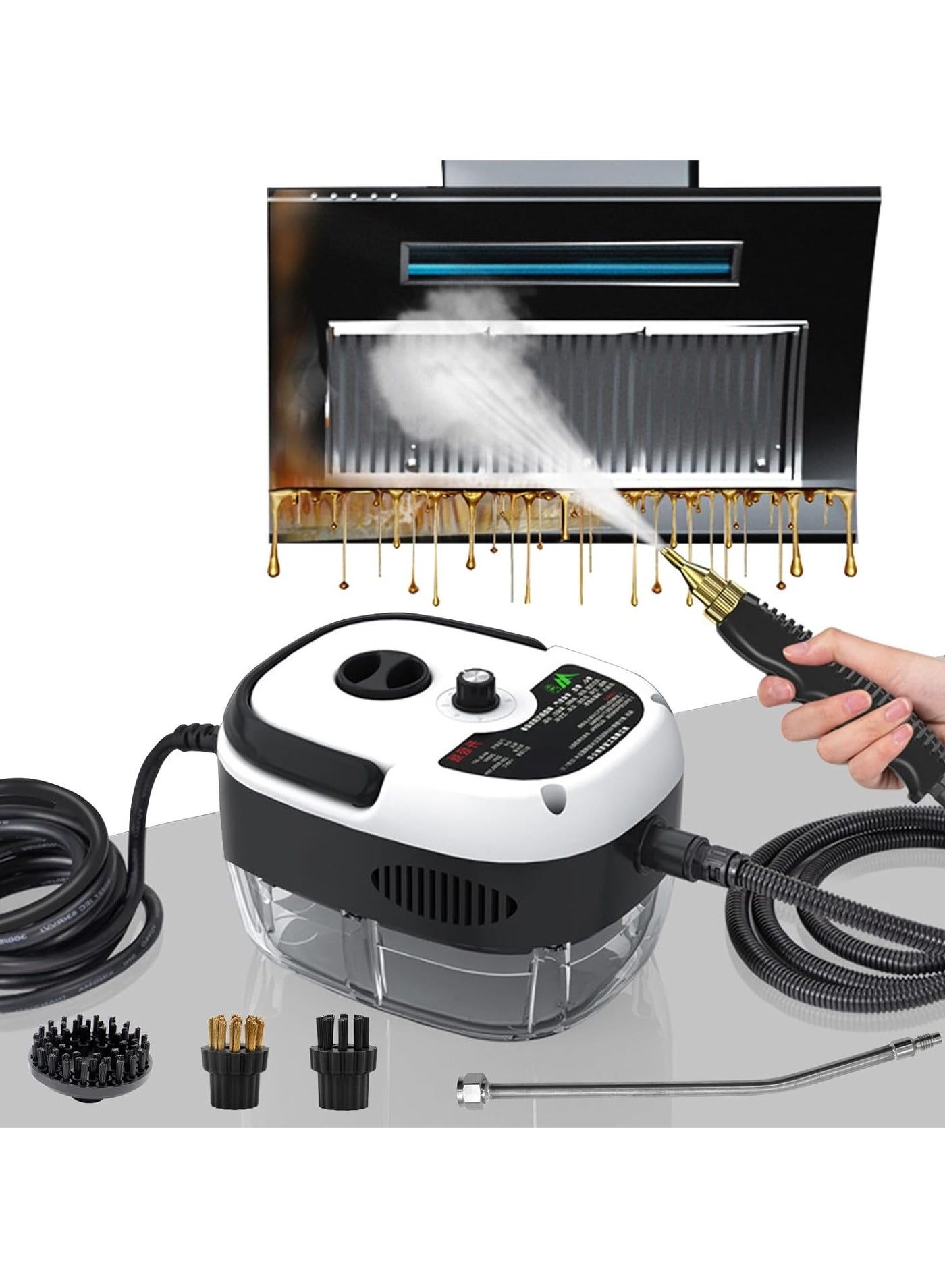 2500W Multipurpose Steam Cleaner – Handheld High-Pressure Steamer with 6 Gears, 1.2L Water Tank, Portable Powerful Steam Cleaning for Floors, Tiles, Grout, Couch & More (US Plug 110V)