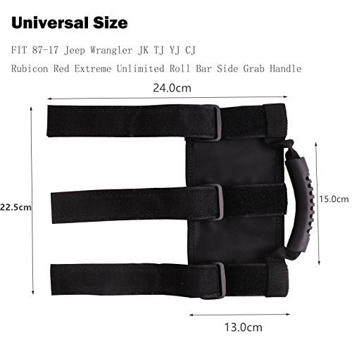 KAFEEK Roll Bar Grab Handle Compatible with Jeep Wrangler TJ YJ JK(Pack of 2) - Image 5