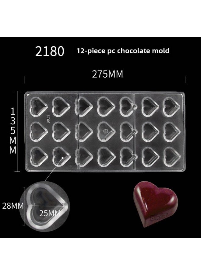 Generic Baast/bakest PC Almond Sandwich Nut Chocolate Mold Dessert Control-Color:2180 Heart-shaped Chocolate Mold  - Image 1