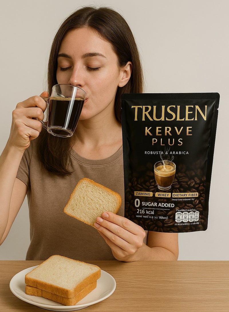 Truslen Kerve Plus Sugar-Free Coffee – 216g | Boost Energy & Metabolism with Robusta & Arabica, Whey Protein, Dietary Fiber & Vitamin B12 - Image 2
