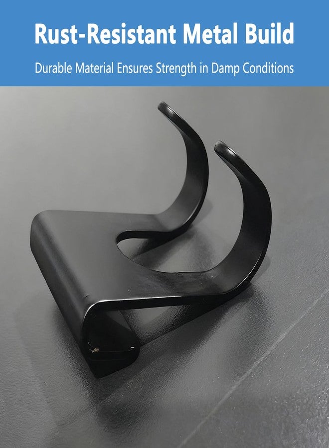 ZGGAZCA 2Pcs Black Shower Caddy Hooks with Double Hook Holder Metal Hanging Shelf Basket Rack Inside Bathroom Wall Hard Rust Proof Shelves Extender Rust-Proof Loofah Hanger - Image 4