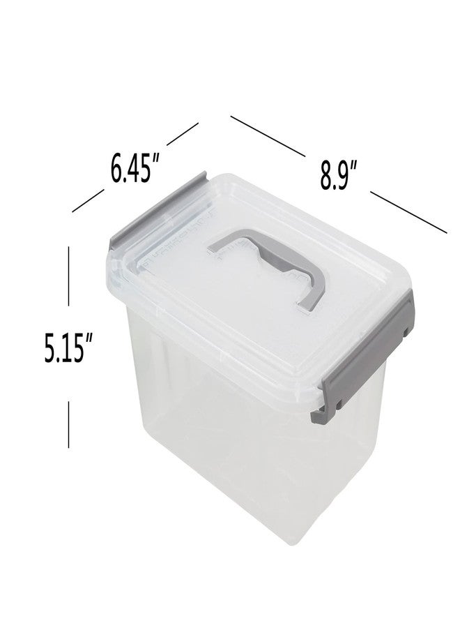 Hespama 3.5 Quart Clear Plastic Storage Bins with Lid Pack of 4, Small Latch Storage Box with Handle, F - Image 4