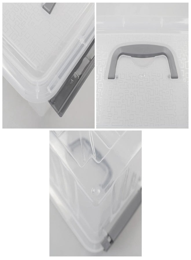 Hespama 3.5 Quart Clear Plastic Storage Bins with Lid Pack of 4, Small Latch Storage Box with Handle, F - Image 2