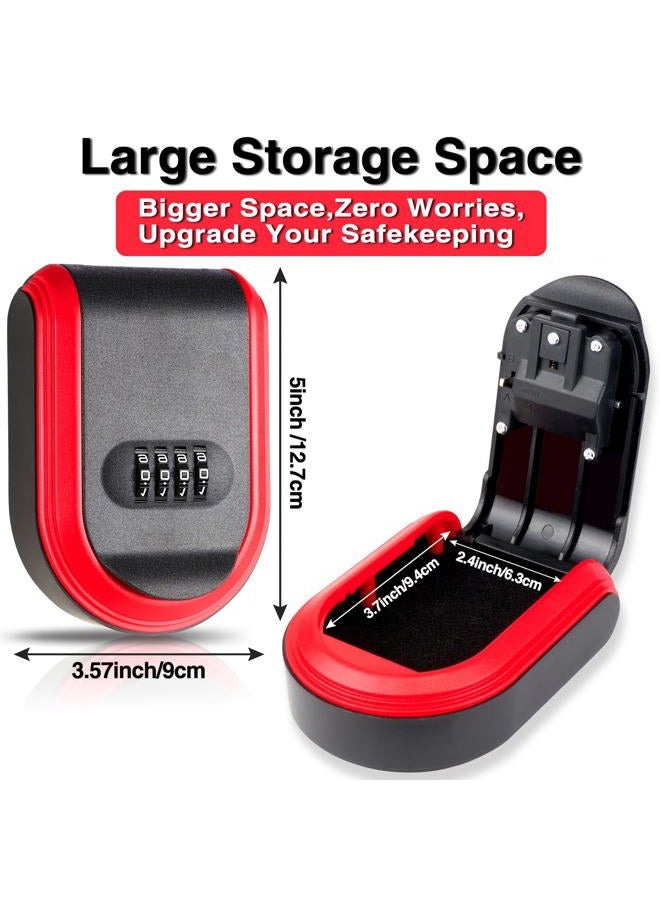 Domthent Magnetic Key Box for Under Car, Lockbox for Keys with Combination Lock, Signal Shield Bag and 5 Strong Magnets, Hide a Key Outside for Vehicle, Home or Office Use (1, RED) - Image 2
