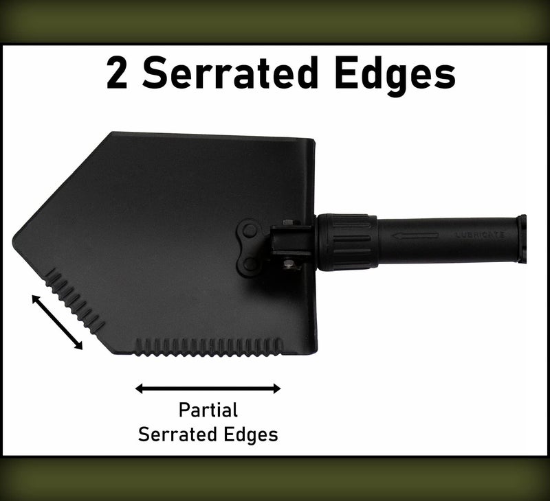 USGI Industries Military Style Shovel | Tri-Fold Entrenching Tool with Serrated Edge | Lightweight, Foldable, Compact, Multi-Use Perfect for Camping, Survival, Trenching (OCP Cover) - Image 5