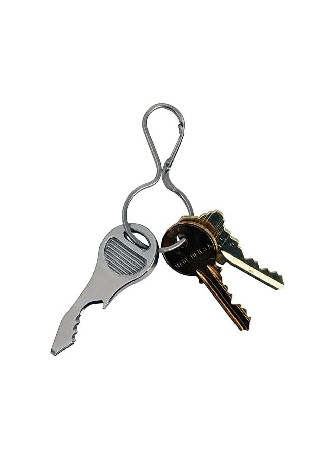 Kmtqk 11 R3 Doohickey Quickey Tool Stainless Steel 5 In 1 Key Chain Multi Tool With Key Hole Attachment Silver