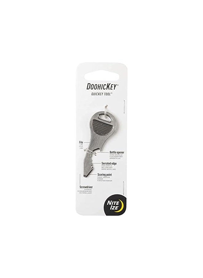 Kmtqk 11 R3 Doohickey Quickey Tool Stainless Steel 5 In 1 Key Chain Multi Tool With Key Hole Attachment Silver
