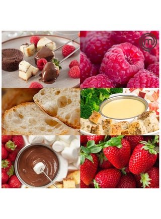 Chocolate Fondue Maker Deluxe Electric Dessert Fountain Fondue Pot Set 2 Forks  Party Serving Tray Sauce Romantic Date Fun Birthday Gift - view 4